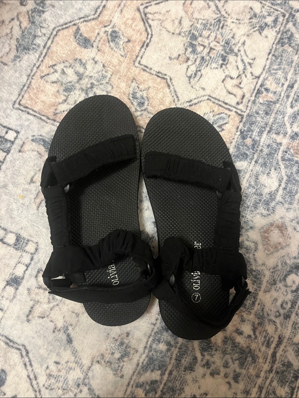 Black Women's Elastic Strap Sandals